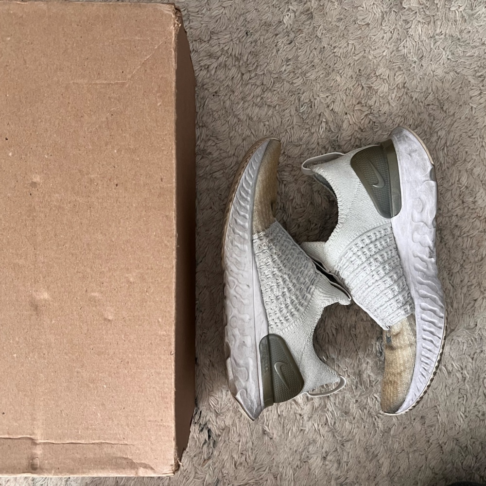 Nike Light Gray and White Running Shoes
